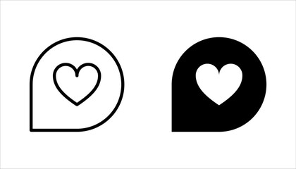 Poster - Collection of Heart icon set, Symbol of Love Icon flat style modern design Isolated on white Background. Vector illustration.