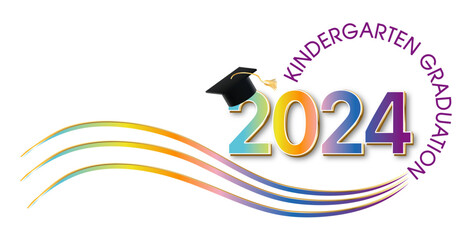 Wall Mural - Graduation Graphics in Bright Colors for Kindergarten, preschool, or Elementary School Graduation