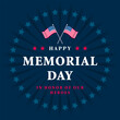 Happy Memorial Day, in honor of our heroes vector illustration. American flag on navy blue background