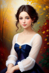 Poster - Oil painting of a beautiful noble and luxurious woman