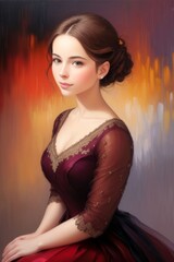 Poster - Oil painting of a beautiful woman