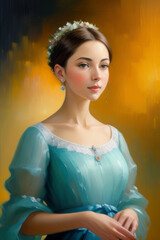 Poster - Oil painting of a beautiful woman