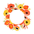 Bright Abstract Flowers Frame Wreath