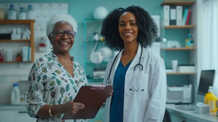 Wall Mural - A Cheerful Doctor and Patient