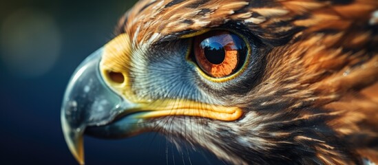 Poster - Close-up of a crimson raptor in flight