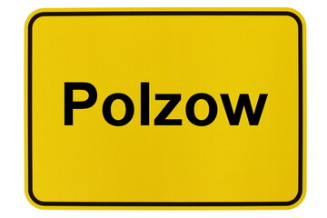 Illustration eines Ortsschildes der Gemeinde Polzow in Mecklenburg-Vorpommern