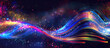 Vibrant optical fiber wave illustration
