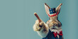 Cute Rabbit Dress in a 4th of July Hat with Space for Copy