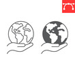 Environment conservation line and glyph icon, ecology and save our planet , global protection vector icon, vector graphics, editable stroke outline sign, eps 10.