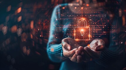 Cybersecurity and data networking protection, secure connection and secure network concept , Ai generated for ads