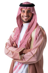 Wall Mural - Arab man in transparent background