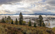 Foggy Autumn Landscape in Grand Teton National Park Wyoming