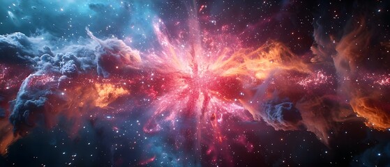 Wall Mural - cosmic symphony: a supernova's vibrant dance. concept space exploration, celestial events, galactic 