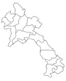 Fototapeta Dmuchawce - Outline of the map of Laos with regions