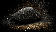 Sequins on a black background. Generative AI,