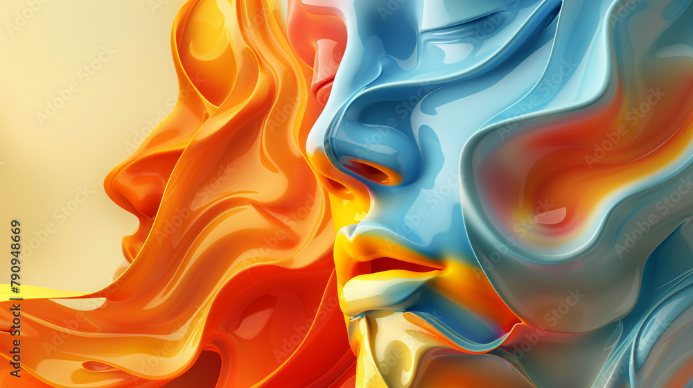 Sentiment Colors Abstract representation of human sentiment, 3D vector illustration with ...