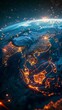 © Sara_P - Digital globe pulsing with data streams focusing on South East Asia as a hub of futuristic cyber trade and connectivity