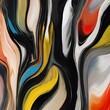 AI generated illustration of an abstract artwork featuring vibrant colors resembling zebras
