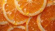 Fresh oranges slice with water drops close up wallpaper