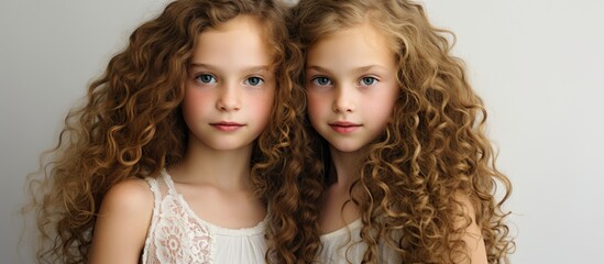 Sticker - Two girls with cascading curls posing for a photo