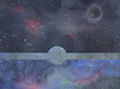 Hand painted watercolor Galaxy background, starry sky, night sky