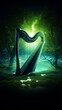A serene and peaceful scene of a harp player surrounded by nature creating a tranquil melody