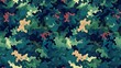 Design a repeat print camouflage pattern in shades of green
