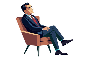 Wall Mural - businessman sitting on chair