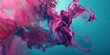 Vibrant Magenta and Cool Fade: Striking Contrasts in Artistic Image.