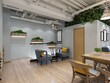3d render caffee shop restaurant interior
