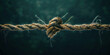 Disconnection: The Frayed Rope and Broken Connection - Imagine a frayed rope symbolizing a broken connection, illustrating feelings of disconnection