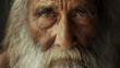 A man with a beard and gray hair is staring at the camera