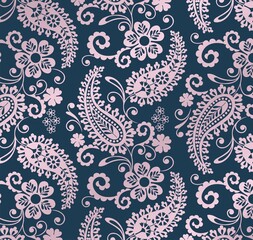  Colorful wedding card design, paisley floral pattern , India	