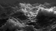 Voided Monochrome: Abstract 3D Waves. Generative AI
