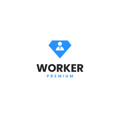 Diamond worker logo design illustration idea