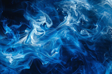 Wall Mural - A blue and white smoke-like substance that appears to be flowing through the air