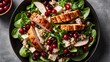 Spicy turkey with cranberry salad.