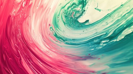 The abstract picture of the two colours between pink and green colour that has been mixing with each other in the form of the ink or liquid to become beautifully view of this abstract picture. AIGX01.