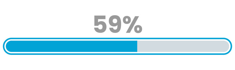 59% Loading. 59% progress bar Infographics vector, 59 Percentage ready to use for web design ux-ui