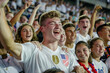 US American football soccer fans in a stadium supporting the national team, Soccer Boys
