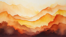 Watercolor Essence, Gradient Background With Warm Hues From Sunlit Yellow To Burnt Sienna.