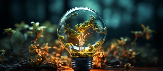 Wall Mural - a close-up of an eco-friendly light bulb reveals its sleek, modern design, embodying green energy pa
