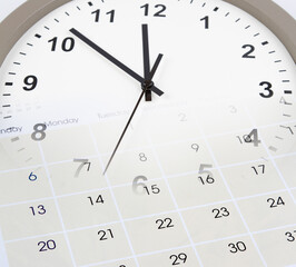 Wall Mural - clock and calendar