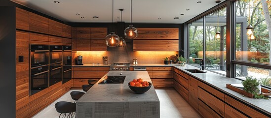 Wall Mural - Floating Cabinets: Opt for floating cabinets to keep the floor clear and maximize space. 