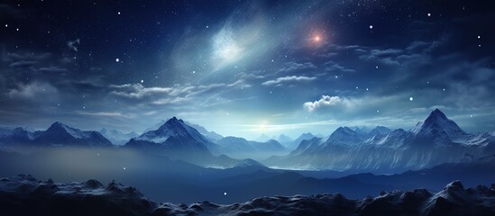 Wall Mural - 3d abstract space sky with stars and nebula Background Generative AI