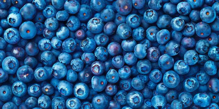 Blueberry background. Close-up of ripe and juicy freshly picked blueberries