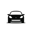 Car silhouette icon. Front view. Vector illustration