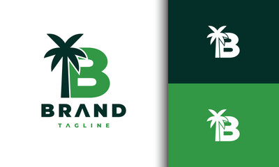 Canvas Print - letter B coconut tree logo