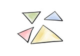 Fototapeta Dinusie - Watercolor doodle element. Colored triangles. Vector illustration.