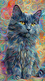 Fototapeta Sypialnia - Colorful cat drawing in abstract style.
